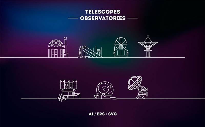 Telescopes and Observatories Logo Template