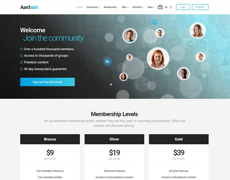 Aardvark - BuddyPress, Membership & Community Theme