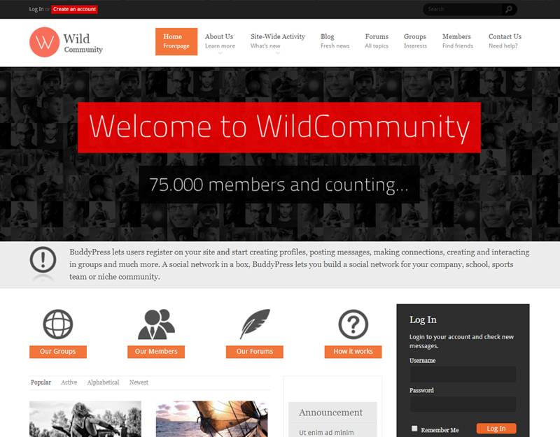 WildCommunity - BuddyPress Community Theme