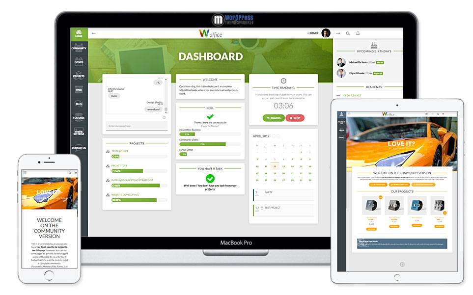 Woffice - Intranet/Extranet WordPress Theme