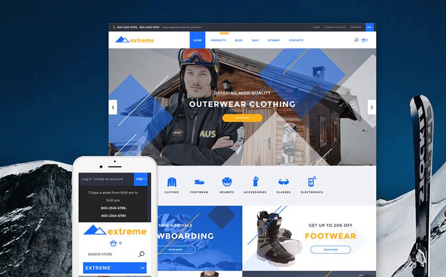 extreme sports Shopify theme 