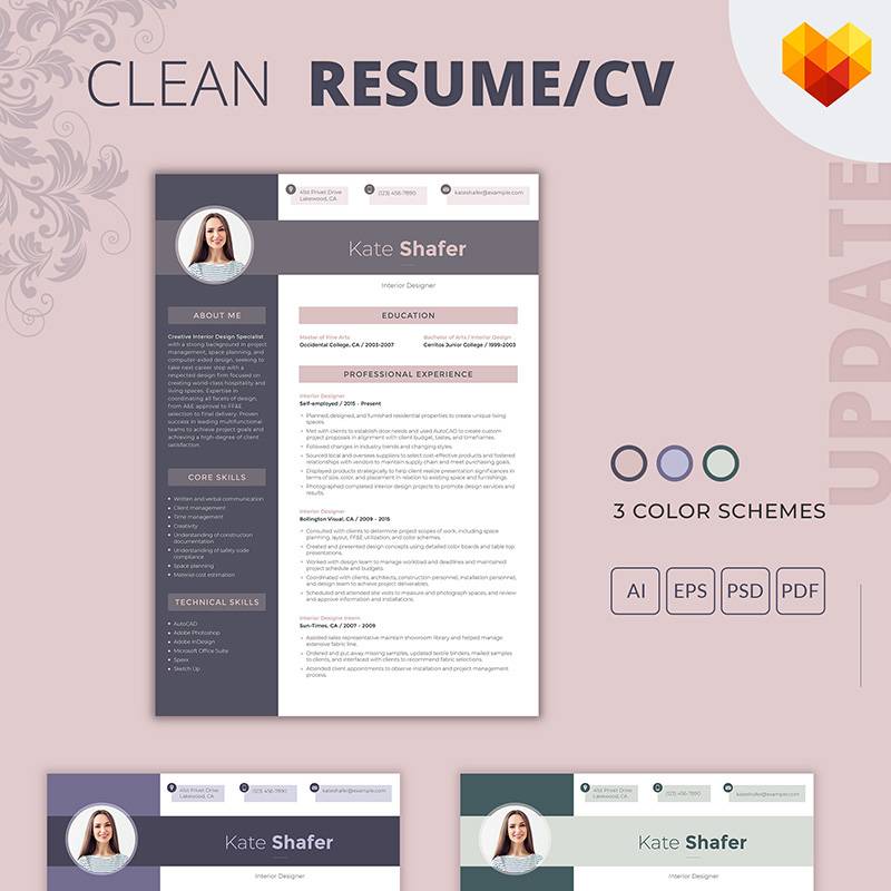 Kate Shafer - Interior Designer Resume Template