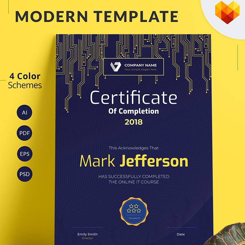 Certificate of Completion Certificate Template