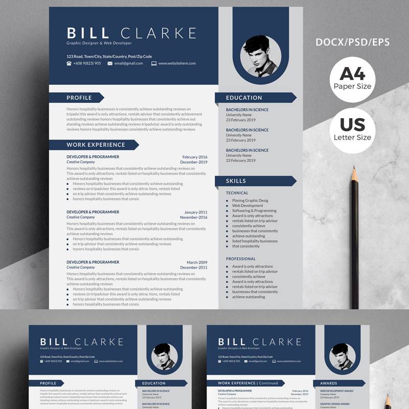 Word Resume-Bill Clarke Resume Template