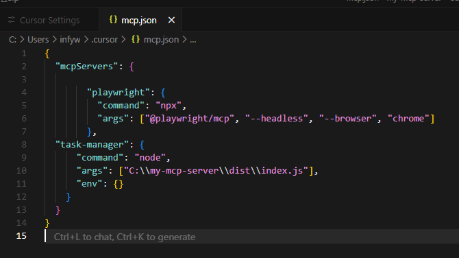 How to Build Your First MCP Server with TypeScript in 2025: The Complete Beginner's Guide 4 cursor settings