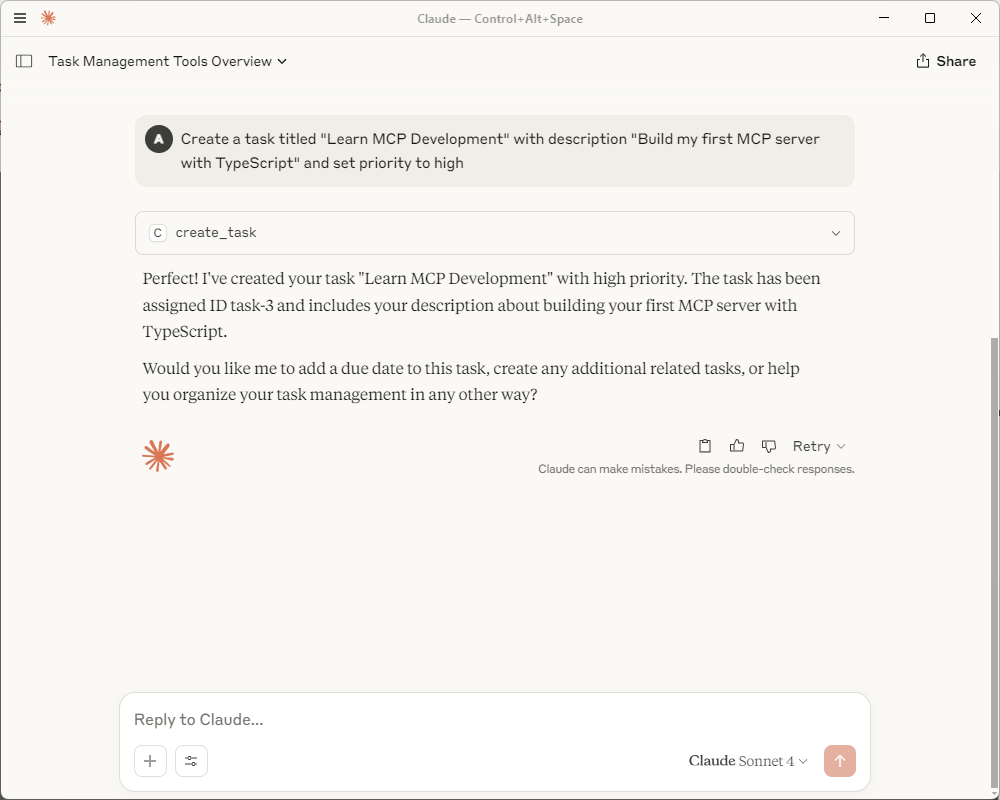 How to Build Your First MCP Server with TypeScript in 2025: The Complete Beginner's Guide 7 mcp create first task