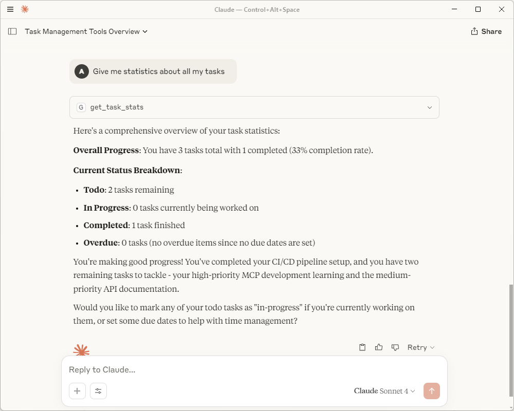 How to Build Your First MCP Server with TypeScript in 2025: The Complete Beginner's Guide 10 mcp get task statistics