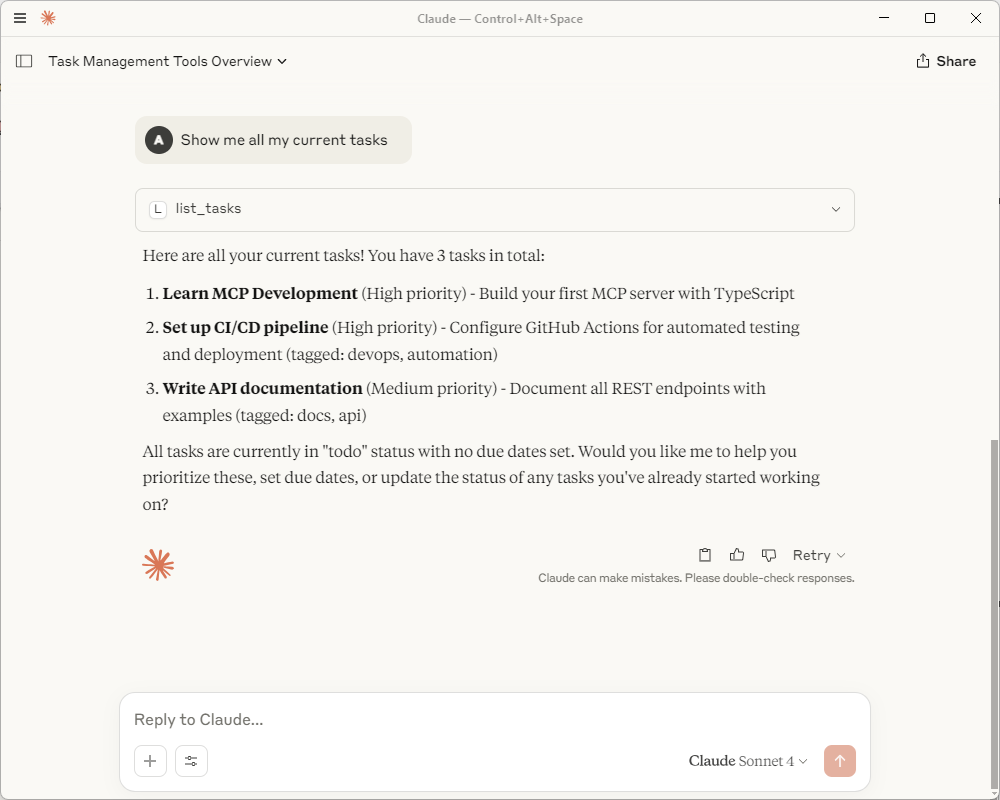 How to Build Your First MCP Server with TypeScript in 2025: The Complete Beginner's Guide 8 mcp list all tasks