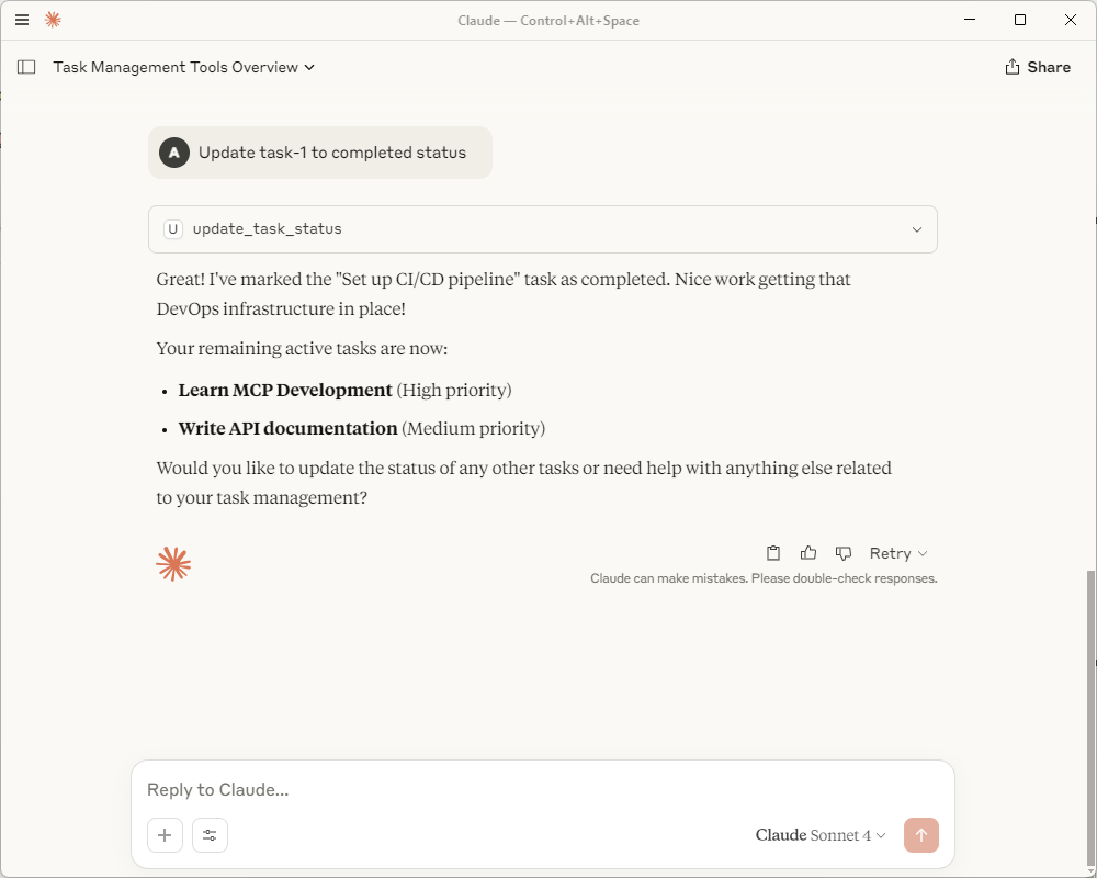 How to Build Your First MCP Server with TypeScript in 2025: The Complete Beginner's Guide 9 mcp update task status