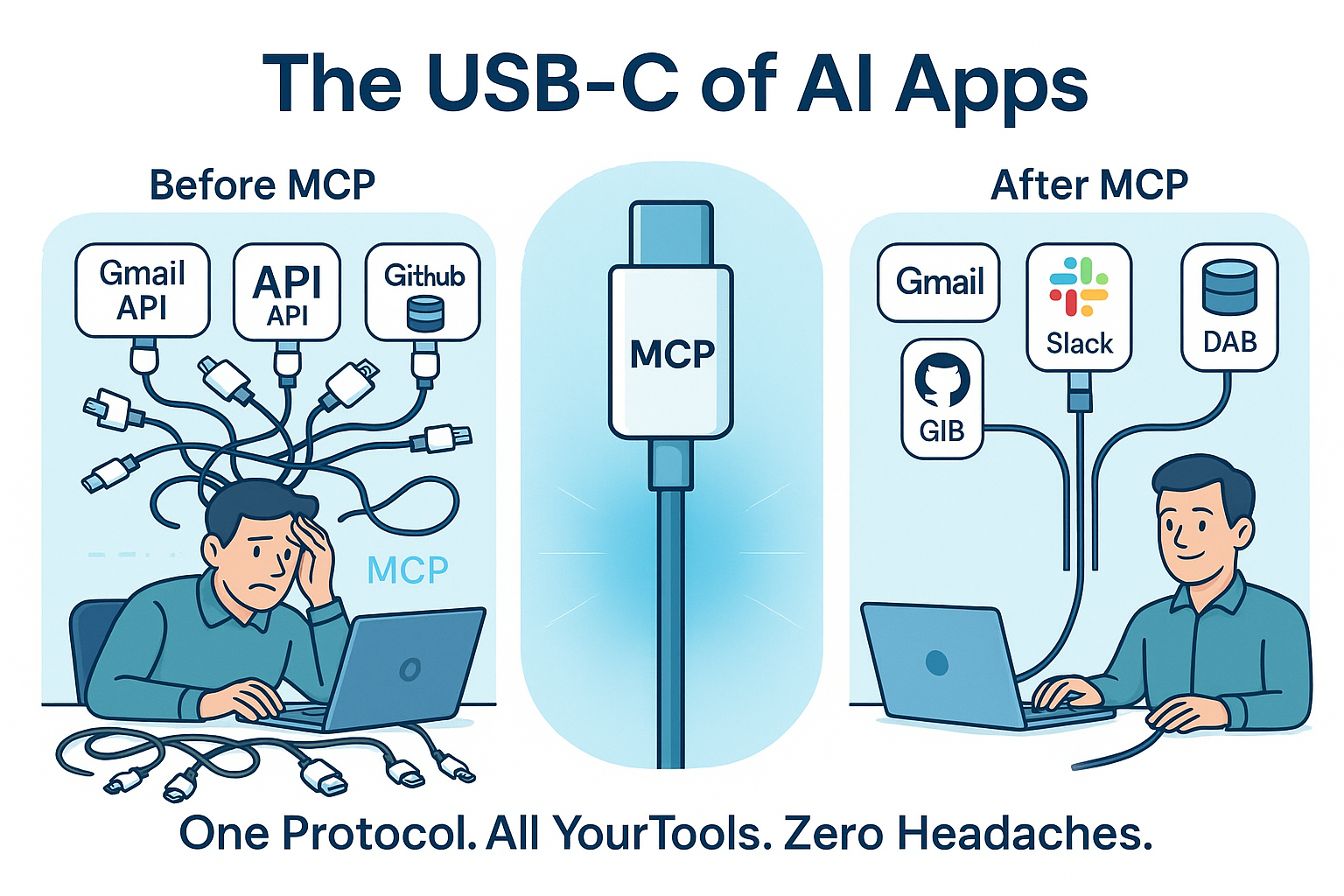 MCP vs API: Why We Needed a New Protocol in 2025 1 mcp usb c one protocol