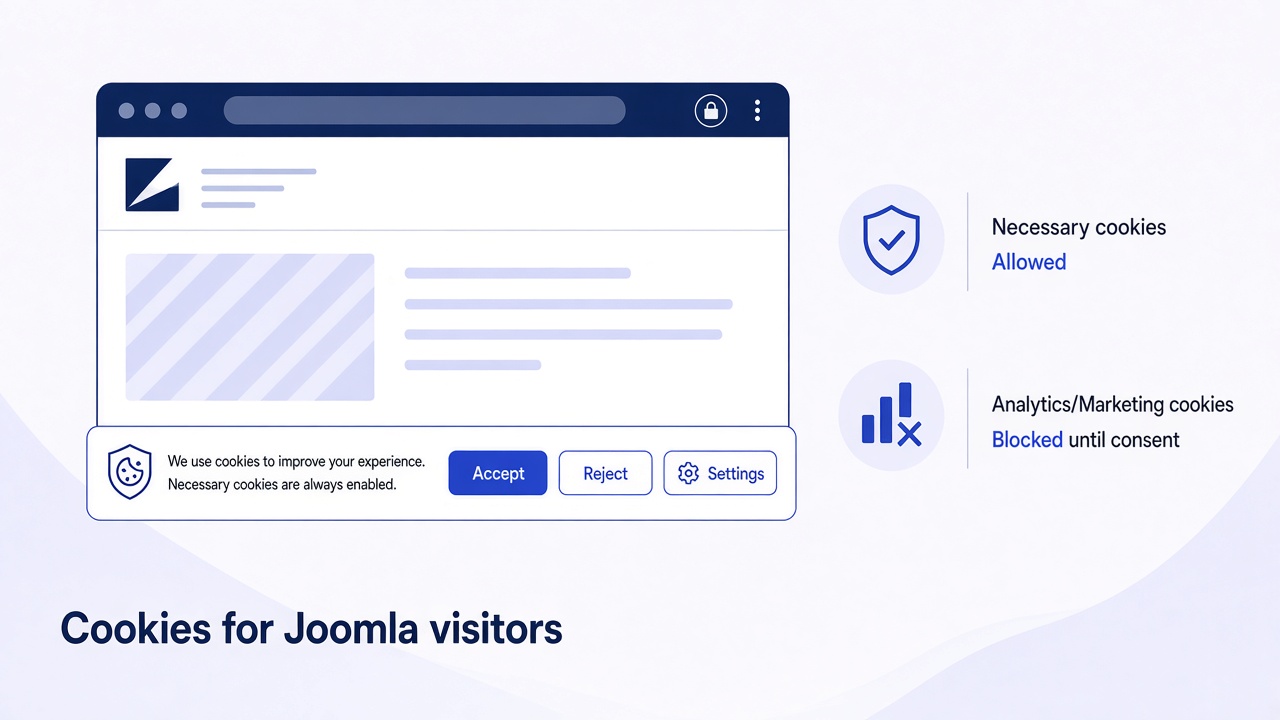 Disable cookies for visitors in Joomla websites