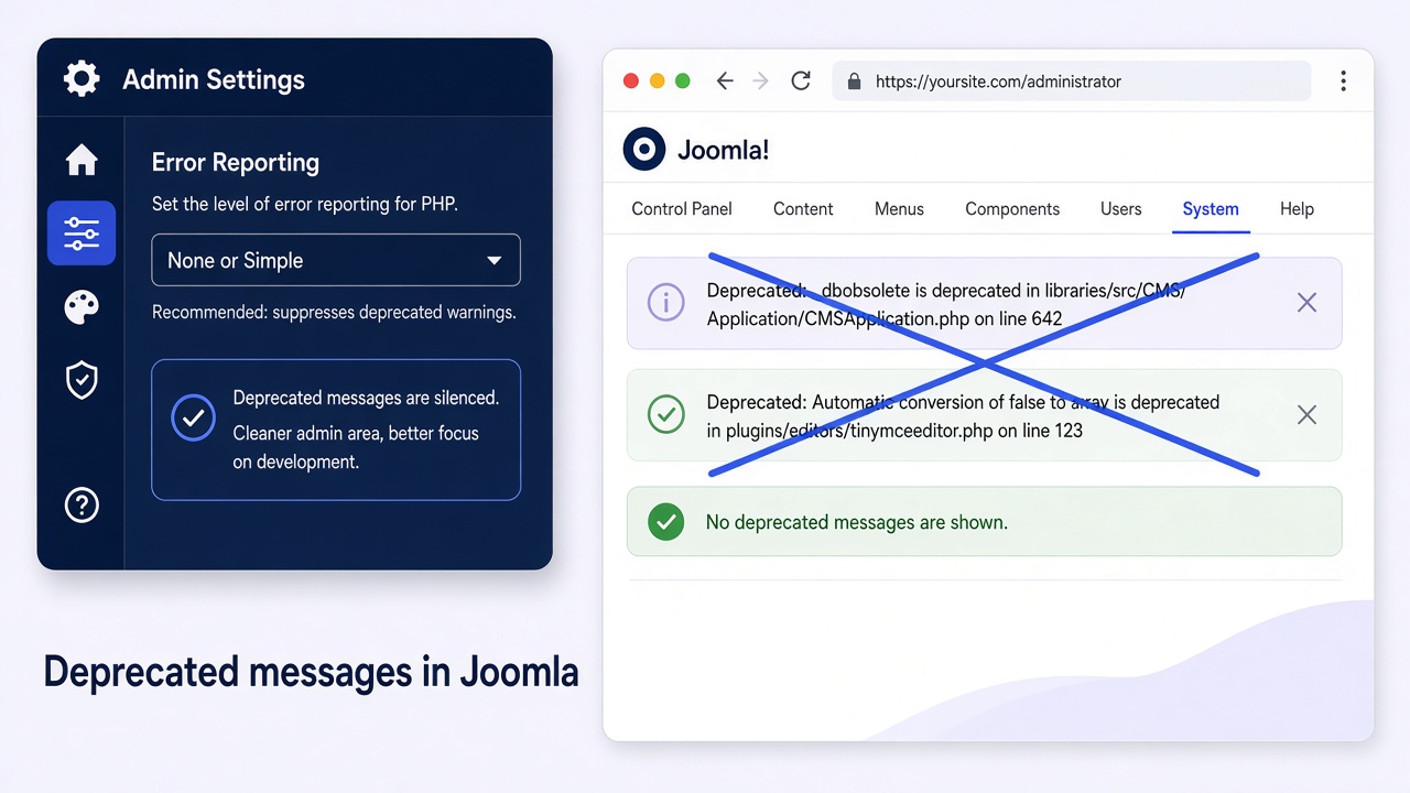 Disable deprecated Joomla messages