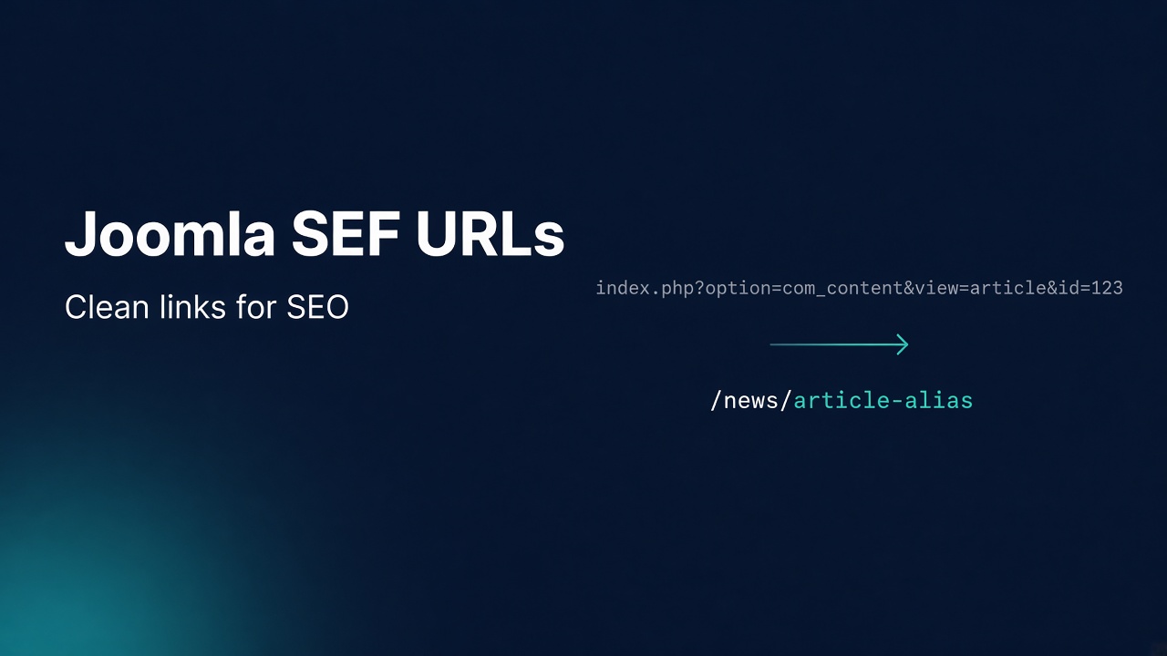 Joomla SEF URLs: Enable, Rewrite, and Fix Clean Links