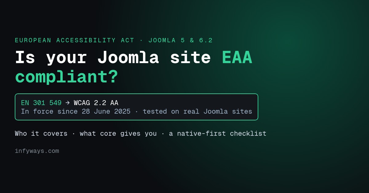 Joomla and the European Accessibility Act: What Site Owners Must Do (2026)