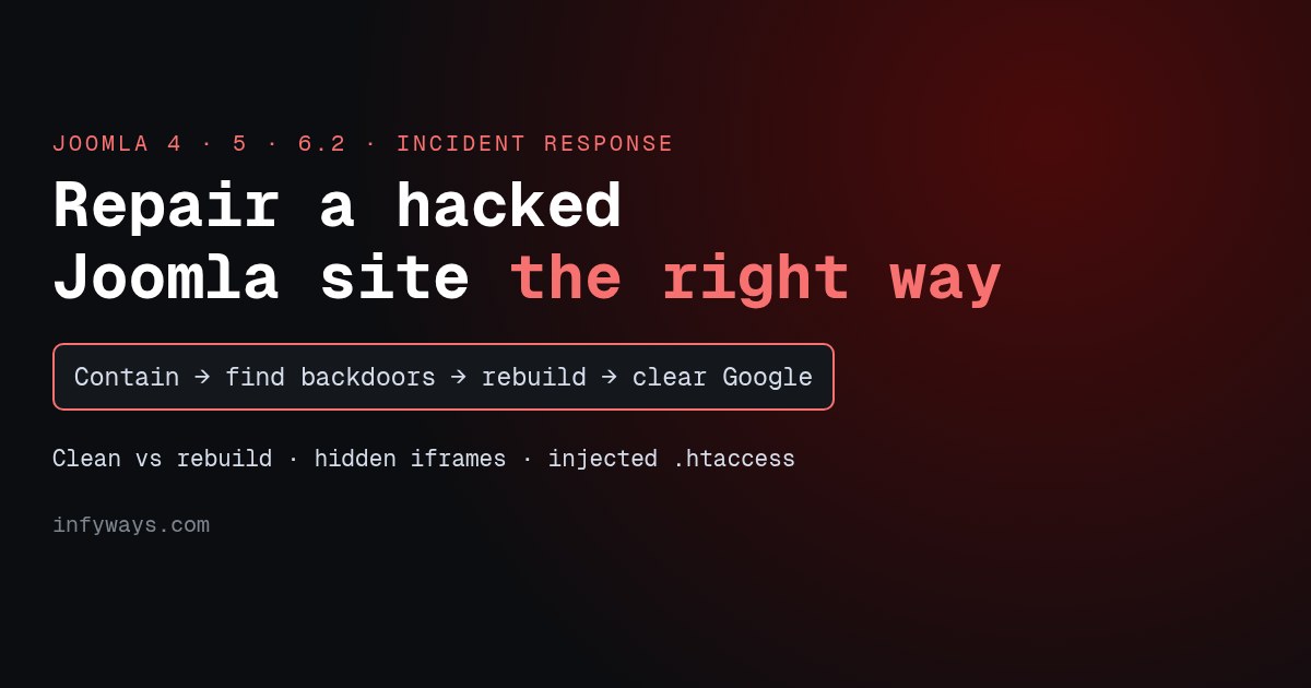 How to Repair a Hacked Joomla Website: Incident-Response Guide (Joomla 4, 5 & 6.2)