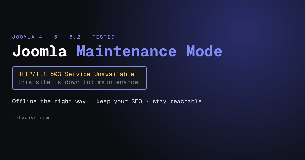 Joomla Maintenance Mode: How to Take Your Site Offline (Tested)