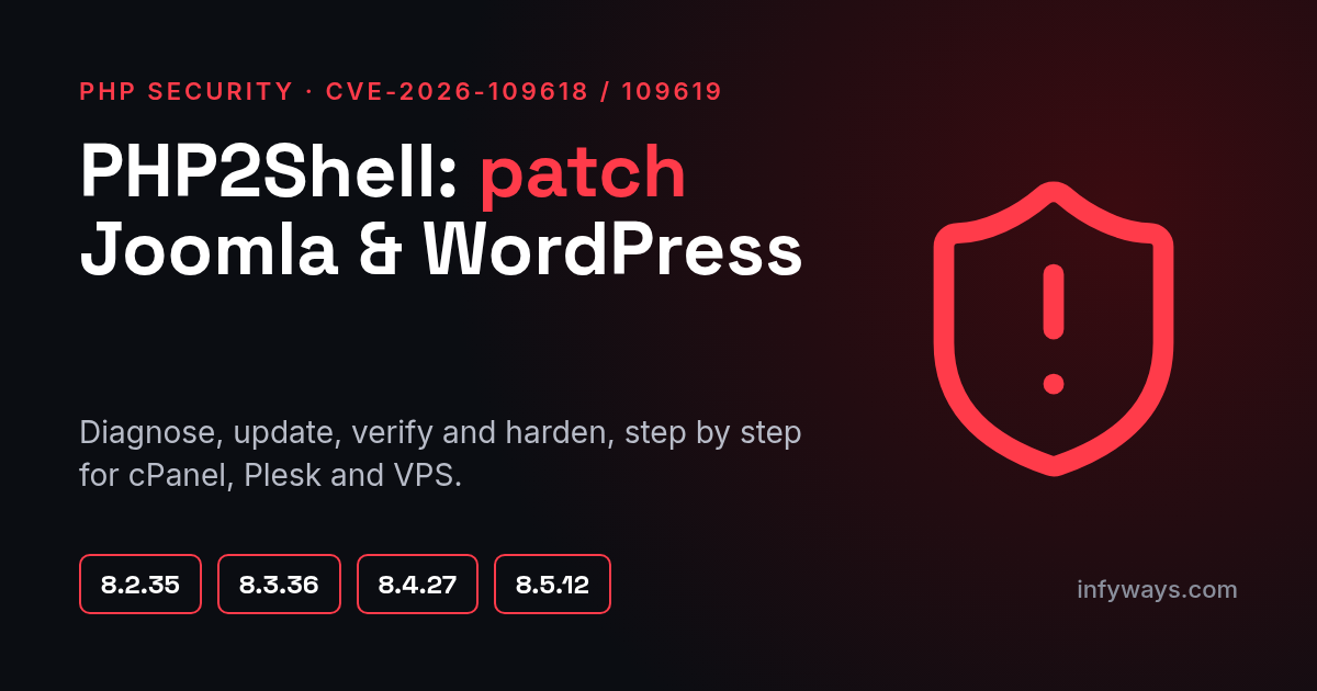 PHP2Shell (CVE-2026-109618/109619): How to Patch Joomla & WordPress Sites