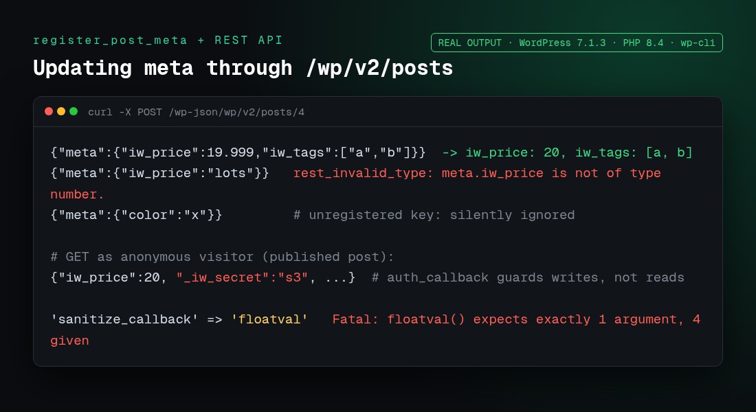 Updating registered post meta through the WordPress REST API with register_post_meta